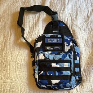 (NEW)Gaspari Blue Camouflage Gym Sling Bag